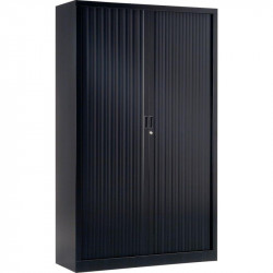 Armoire à rideaux haute 4 tablettes H198cm Generic+ Noir. H198cm x L120cm x P43cm, 4 tablettes. Garantie 5 ans.