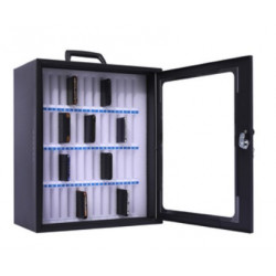 ARMOIRE GRISE EN ACIER POUR 36 SMARTPHONES