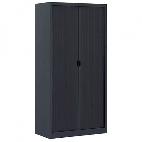 Armoire monobloc anthracite 180x90x43cm 2 rideaux 3 tablettes. Fabrication monobloc en tôle d'acier, peinture époxy résistante a