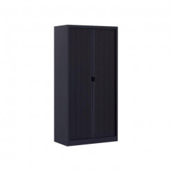 Armoire monobloc anthracite 180x90x43cm 2 rideaux 3 tablettes. Fabrication monobloc en tôle d'acier, peinture époxy résistante a
