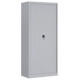 Armoire monobloc gris 180x90x43cm 2 rideaux 3 tablettes. Fabrication monobloc en tôle d'acier, peinture époxy résistante aux cho