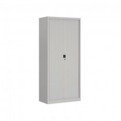 Armoire monobloc gris 180x90x43cm 2 rideaux 3 tablettes. Fabrication monobloc en tôle d'acier, peinture époxy résistante aux cho