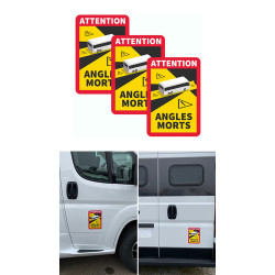 AUTOCOLLANTS ANGLES MORTS LOT DE 3 * obligatoire pour camions de 3.5 tonnes