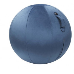 BALLON D'ASSISE ERGONOMIQUE VELOURS BLEU améliore la posture renforce les muscles dos et ceinture abdominale