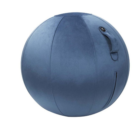 BALLON D'ASSISE ERGONOMIQUE VELOURS BLEU améliore la posture renforce les muscles dos et ceinture abdominale