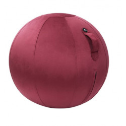 BALLON D'ASSISE ERGONOMIQUE VELOURS ROUGE améliore la posture renforce les muscles dos et ceinture abdominale