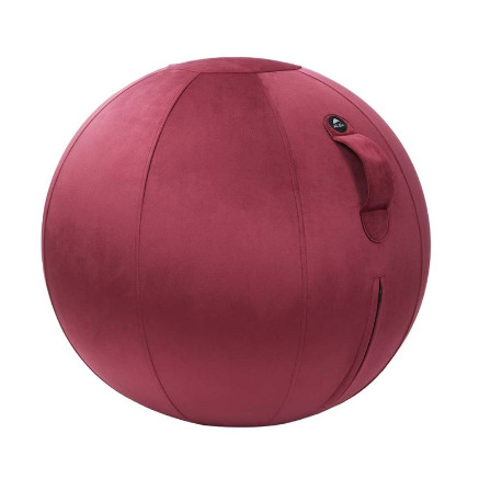 BALLON D'ASSISE ERGONOMIQUE VELOURS ROUGE améliore la posture renforce les muscles dos et ceinture abdominale