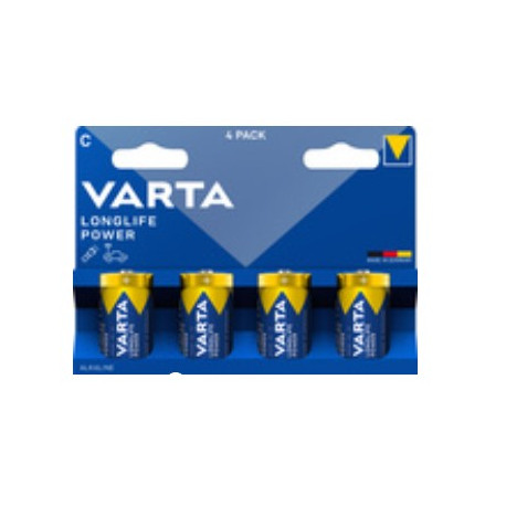 BLISTER X4 PILES ALCALINE LR14 1.5V LOG LIFE POWER BABY VARTA