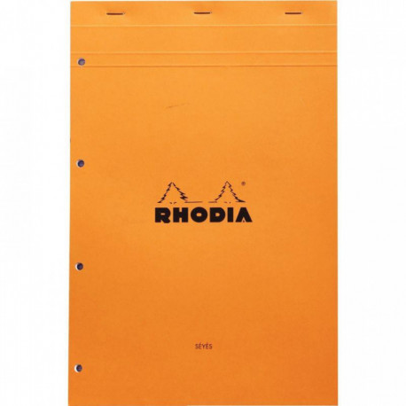 BLOC A4+ 80G Grands carreaux SEYES PERFOREE 24X32  RHODIA PEFC FAB France  - PEFC - 100% recyclable