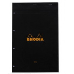 BLOC AGRAFES N°20 A4+ SEYES NOIR RHODIA