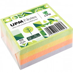 BLOC CUBE REPOSITIONNABLE 75 X 75 MM 400F  COLORIS SPRING