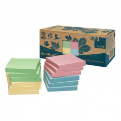 BLOC notes repos recyclées 75x75mm assorties PQT12