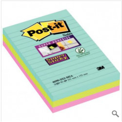 BLOC REPOSITIONNABLE 101X152  LIGNEES COSMIC *PQT3* NOTES SUPER STICKY 90F  POST IT PEFC 