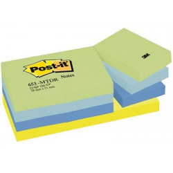 BLOC REPOSITIONNABLE  POST-IT REVE 38x51 PQT12 ASS POSTIT 50020