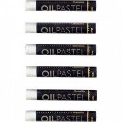 BOITE DE 6 PASTELS HUILE ARGENT 11 MM