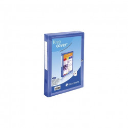 BOITE DE CLASSEMENT DOS DE 4CM EXABOX FERMETURE PRESSION BLEU 7/10EME EXACOMPT