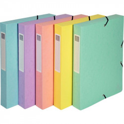 BOITE DE CLASSEMENT EN CARTE LUSTRÉE AQUAREL DOS 4 CM, COLORIS ASSORTIS