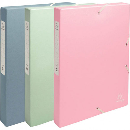 BOITE DE CLASSEMENT EN CARTE RECYCLÉE AUTENTIK DOS 4 CM, COLORIS ASSORTIS