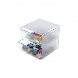 BOITE DE RANGEMENT AVEC DEUX TIROIRS  L15,2 X H 15,2 X P 15,2 INTROPA 350101