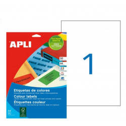 BOITE X20 ÉTIQUETTES ADHÉSIVES A4 BLEU