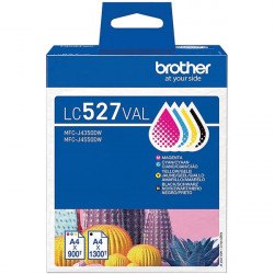 BROTHER CACTUS LOT 4 CARTOUCHES ENCRE NOIRE, CYAN, MAGENTA, JAUNE AUTHENTIQUE LC527VAL