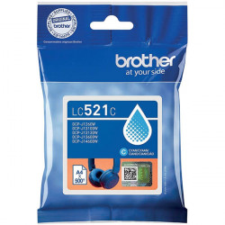 BROTHER CASQUE CARTOUCHE D'ENCRE CYAN AUTHENTIQUE LC521C