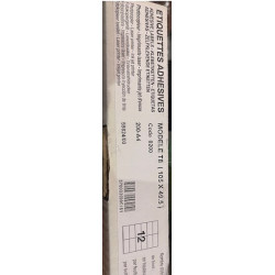 BTE DE 2400 ÉTIQ BLANCHES ADH 105X49.5