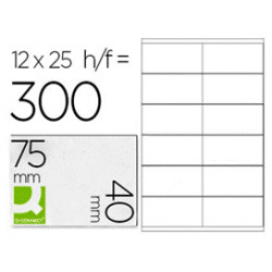 BTE X25F DE 12 ETIQUETTES BLANCHES P/BADGE 40X75MM P/IMP JET D ENCRE