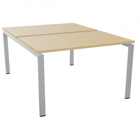 BUREAU FIXE DÉPART L120CM CONECT PLATEAU CHÊNE NATUREL/PIÈTEMENT ALU