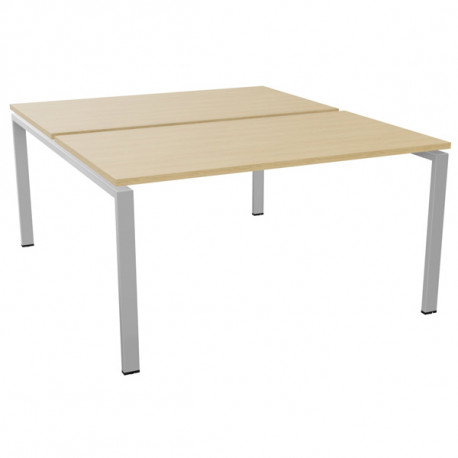 BUREAU FIXE DÉPART L140CM CONECT PLATEAU CHÊNE NATUREL/PIÈTEMENT ALU