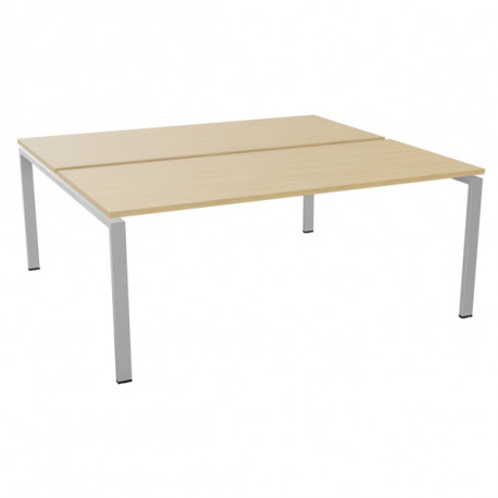 BUREAU FIXE DÉPART L180CM CONECT PLATEAU CHÊNE NATUREL/PIÈTEMENT ALU