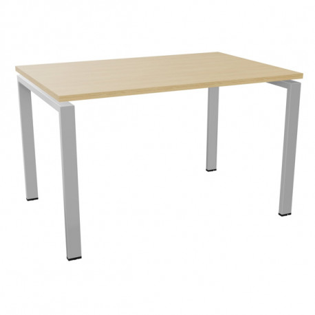 BUREAU FIXE L120 CONECT PLATEAU CHÊNE NATUREL/PIÈTEMENT ALU
