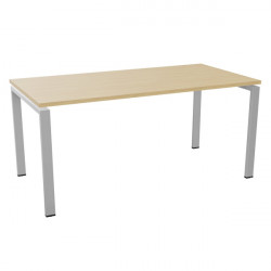 BUREAU FIXE L160 CONECT PLATEAU CHÊNE NATUREL/PIÈTEMENT ALU