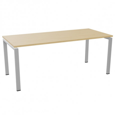 BUREAU FIXE L180 CONECT PLATEAU CHÊNE NATUREL/PIÈTEMENT ALU