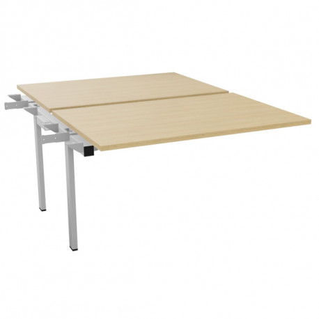 BUREAU FIXE SUIVANT L120CM CONECT PLATEAU CHÊNE NATUREL/PIÈTEMENT ALU