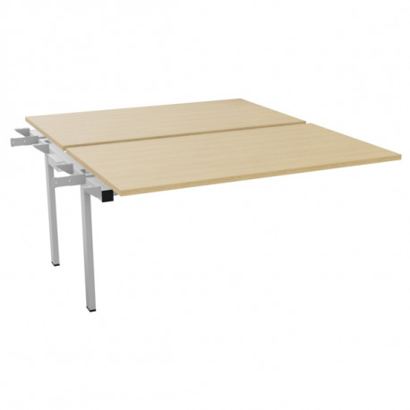 BUREAU FIXE SUIVANT L140CM CONECT PLATEAU CHÊNE NATUREL/PIÈTEMENT ALU