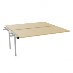 BUREAU FIXE SUIVANT L160CM CONECT PLATEAU CHÊNE NATUREL/PIÈTEMENT ALU