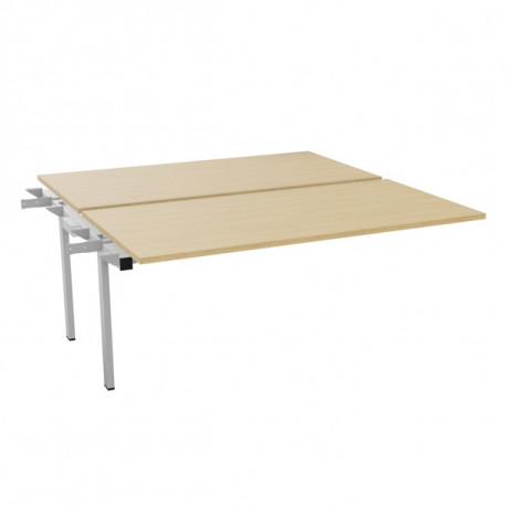 BUREAU FIXE SUIVANT L160CM CONECT PLATEAU CHÊNE NATUREL/PIÈTEMENT ALU