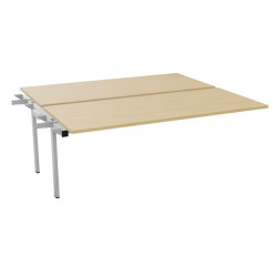 BUREAU FIXE SUIVANT L180CM CONECT PLATEAU CHÊNE NATUREL/PIÈTEMENT ALU