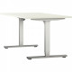 Bureau individuel Slade L140xP80cm plateau blanc/piètement blanc. Réglable en hauteur électriquement. Plateaux: Panneaux ép. 25m