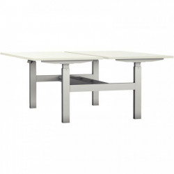 Bureau partagé Slade L180xP80cm plateau blanc/piètement blanc. *Profondeur totale 166,5cm. Réglable en hauteur électriquement. P