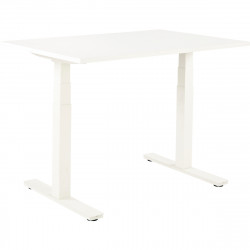 BUREAU REGLABLE ELECTRIQUE ASSIS DEBOUT L120 CM BOOST BLANC FAB FR PEFC MEL.25MM CHANT ANTICHOC HAUTEUR T REGL 65 A 130CM 3 POSI