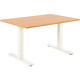 BUREAU REGLABLE ELECTRIQUE ASSIS DEBOUT L140 CM BOOST PLATEAU CHÊNE/PIÈTEMENT BLANC FAB FR PEFC MEL.25MM CH.ANTICHOC BOIT.CDE IN