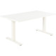 BUREAU REGLABLE ELECTRIQUE ASSIS DEBOUT L160 CM BOOST PLATEAU BLANC /PIÈTEMENT BLANC FAB FRANCE PEFC MEL.25MM CHANT ANTICHOC BOI