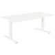 BUREAU REGLABLE ELECTRIQUE ASSIS DEBOUT L180 CM BOOST PLATEAU BLANC/PIÈTEMENT BLANC FAB FR PEFC MEL.25MM CH.ANTICHOC BOIT.CDE IN
