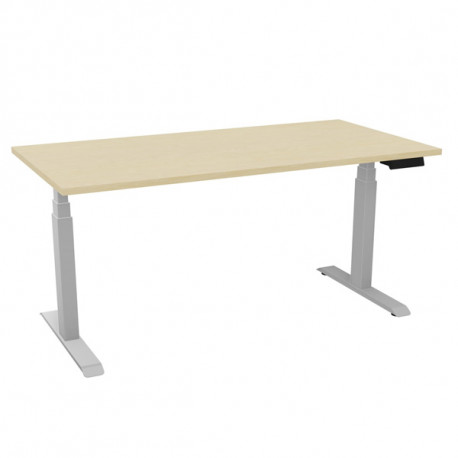 BUREAU REGLABLE en hauteur de 650 à 1300mm ELECTRIQUE ASSIS DEBOUT SLADE OBT 160 P80 plateau PIN MARITIME /piètemen tALU.Classem