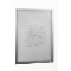 CADRE D'AFFICHAGE DURAFRAME MAGNETIQUE WALLPAPER -FIXATION PAR BANDES ADHESIVES QUI NE LAISSENT PAS DE TRACE 322X236MM A3 ARGENT