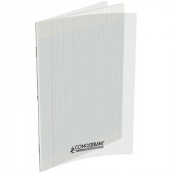 CAHIER 24X 32 140P Grands carreaux SEYES COUV PP   INCOLORE - PEFC - Ecolabel - 100% recyclable - Fab France