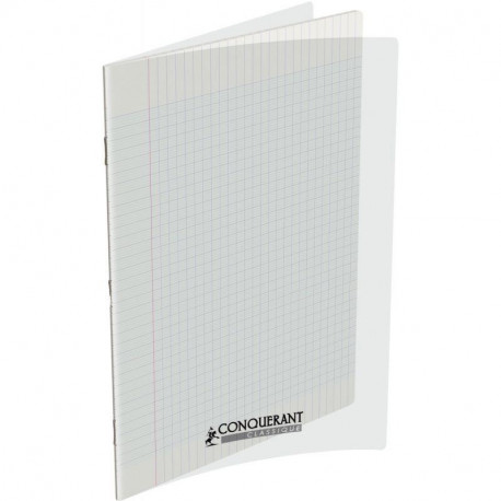 CAHIER 24X 32 140P Grands carreaux SEYES COUV PP   INCOLORE - PEFC - Ecolabel - 100% recyclable - Fab France