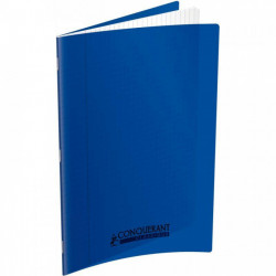 CAHIER 24X32 Grands carreaux SEYES 90G 140P BLEU  COUV Polypro - PEFC - Ecolabel - 100% recyclable - Fab France